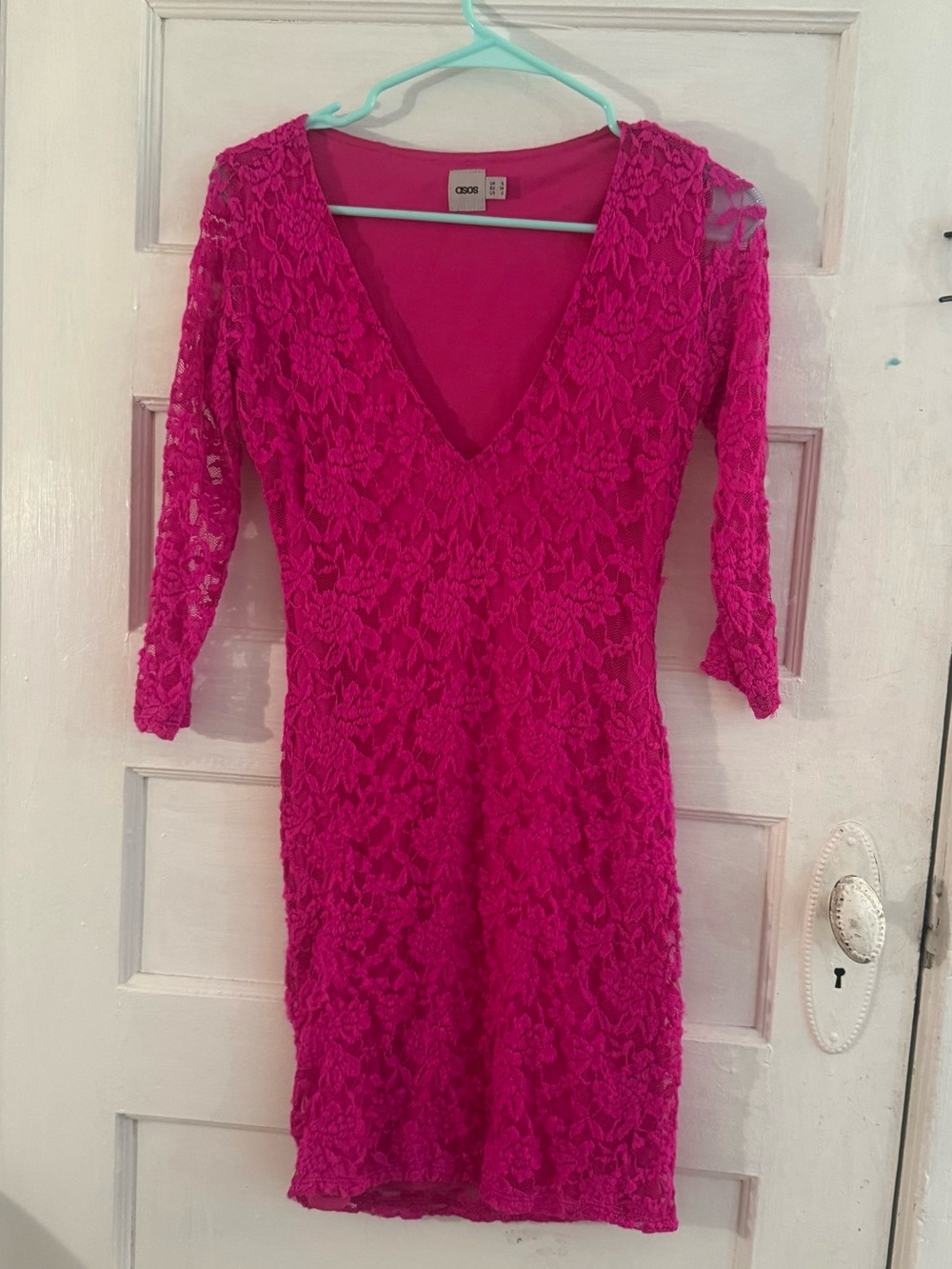Hot Pink Lace ASOS Dress